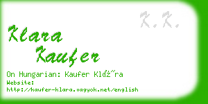 klara kaufer business card